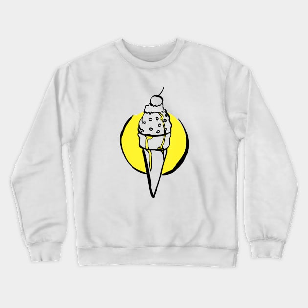 Ice Cream (Yellow) Crewneck Sweatshirt by @akaluciarts